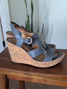 BORN Sami Cork Wedge Sandals Size 10